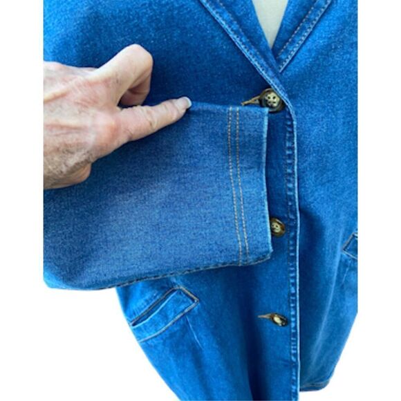 Orvis Women’s Denim Car Coat/Blazer 3 Button Front Sz. 18 - Picture 10 of 13